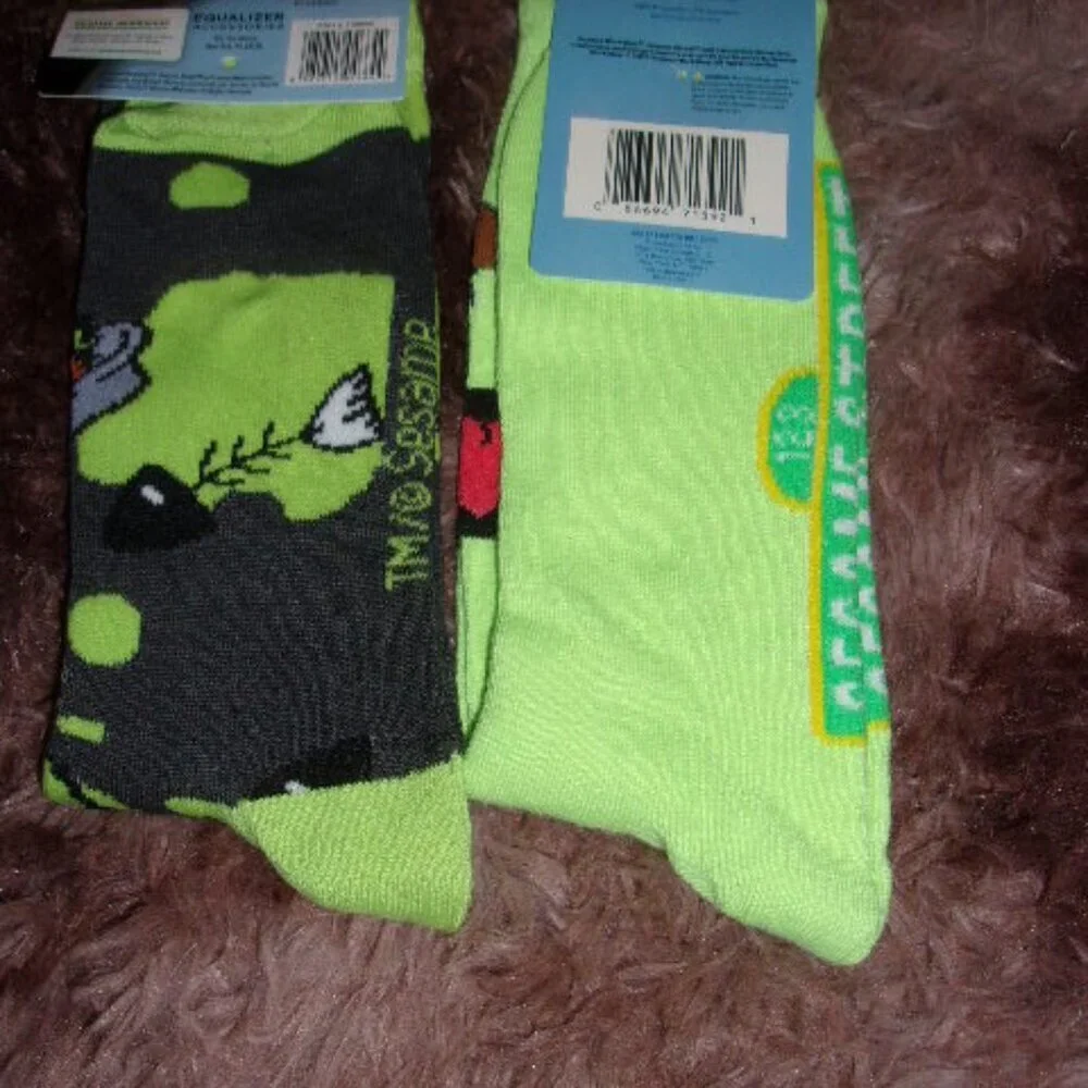 Sesame Street Crew Socks bundle 2 Pairs Oscar the Grouch, New